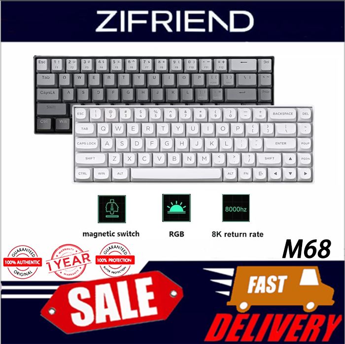 ZIFRIEND M68 Wired Switch 8K Return Rate，RGB, Low Latency DKS