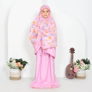 Mukena Anak Tas Ransel motif Cherry 2 in 1 | Mukena Anak Anak | Mukena Anak Perempuan