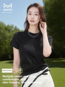 MiiOW | Slim Fit Round Neck Short Sleeve T-Shirt Casual Versatile Base Shirt Weight Loss Top For Women Summer New Arrival MiiOW Brand