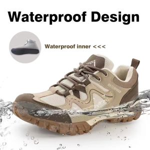 Export Outdoor Waterproof Hiking Shoes Womens Lightweight Non Slip Thick Sole Sports Hiking Shoes Low Ankle Wear-Resistant Shock Absorption Cross-Country Shoes