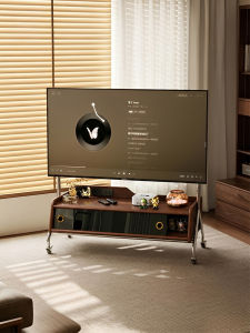 ZHUOHE | Movable TV Stand Wooden Home Use Vintage Style