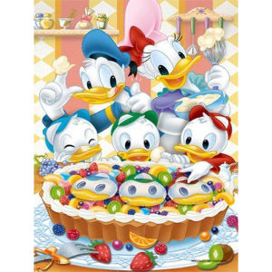 Potdemiel | 1 piece - Potdemiel-5D-DIY - Flocking cloth - Special drill - Diamond painting set - Cartoon duck dessert - Diamond art