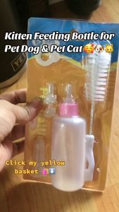Pet Kitten Feeding Bottle for Dog Cat Feeding Bottle for Puppy Feeding Bottle Kittens w/ Brush 2 Nipples