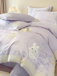 Cute Cartoon Embroidery Year-round Four-Piece Bedding Set
