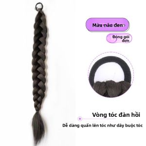 MONLEYTA | Băng đô giả hai đuôi ngựa giả tóc dài giả cho nữ giả mèo đuôi ngựa giả tóc giả bằng sợi lụa chịu nhiệt độ cao giả mèo