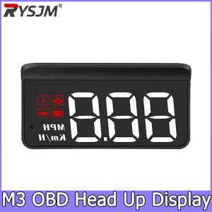 RYSJM | M3 OBD HUD Head Up Display Windshield Projector Projection on Glass Car Speedometer KMH MPH Speed Alarm Electronic Accessories