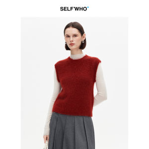 Alpaca Blend Knit Vest Warm Layered Fit