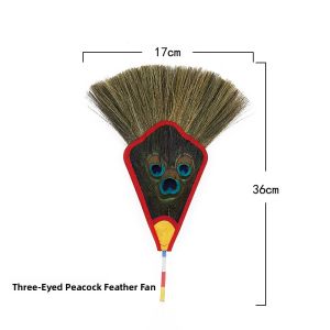 Handmade Peacock Fan Craft Supplies Five-Eyed Blessing Grass Feather Fan Home Decor Items from Sichuan Province China