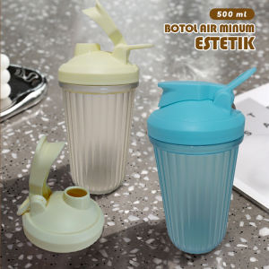 NEW!! COD - Botol Minum Estetik Portable BPA FREE 500ml Water bottle Aesthetic Bening Ber Warna / Tumbler Botol Air Minum Travel Sport Jus Buah 500 ML Murah Bahan Tebal Berkualitas - V18A1