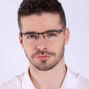 Blue Light Blocking Half Frame Nearsighted Glasses Myopia Optical Eyeglasses