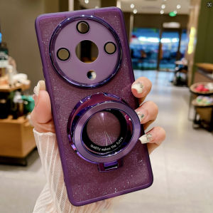 Vivo Y19S 4G Case For Vivo Y19S Y 19S VivoY19S 2024 Fashion Smartphone Gradient Couple Casing With 3D Glitter Ring Stand Holder Bling Soft Case TPU Back Cover Shell