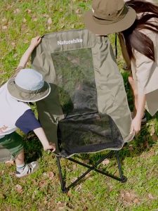 Naturehike SEA STAR 002 High Back Moon Chair Portable Lightweight Folding Adjustable Reclining Chair With Removable Head Pillow Outdoor Camping Polyester Carbon Steel
