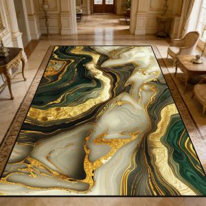 Luxurious Marble Texture Carpet Living Room Abstract Easy Clean Large Area Rugs Bedroom Decoration Washable Floor Mat Non-slip