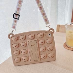 Soft Silicone Pen Holders & Cartoon Bear Cases for Kids' Tablets