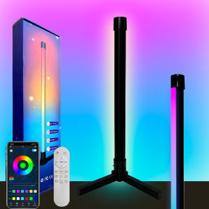 Smart Led Living Room Floor Lamp Rgb Fantasy Floor Lamp Music Synchronization Application Program Control Suitable for Living Room E-Sports Room Easy to Use