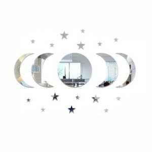 20pcs Acrylic Star Moon Shape Wall Sticker Lenses for Wall Decoration in Living Rooms Bedrooms and Other Places Decoration