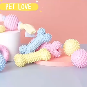 Durable Bite Resistant Dog Molar Bone Toy Multicolor Puppy Teething Chew Toy Clean Teeth Relieve Gum Itch Interactive Training Entertainment Chewing Supplies For Dogs