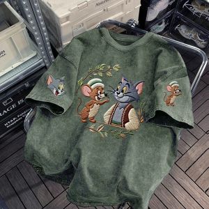 YEBO | Anime Print Oversized T-Shirt for Couples