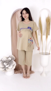 Baju Setelan Hamil dan Menyusui Model Casual Bahan Katun Adem