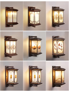 Outdoor Wall Lamp Waterproof New Chinese Style Garden Villa Courtyard Entrance Column Lighting Outdoor Balcony Lighting Terrace Wall Lamp