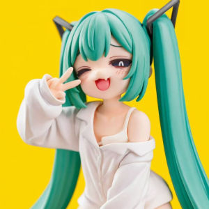 Bandai | In Stock Miku Anime Action Figure Playful Style Cat Ear Pajama Girl Statue Desktop Ornament Collectible Model Toy Gift For Fans