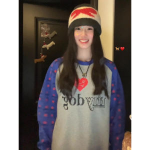 Áo Thun Dài Tay Rộng Rãi Phong Cách Mỹ Hip Hop Thiết Kế Chữ Cái Nối Dài Mùa Thu Mới Cho Nữ