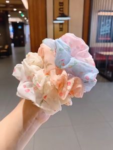 [Little B House] Large Cherry Scrunchies Hair Tie Ring Sweet Cute Hair Rope Hair Ties 欧根纱樱桃发圈大肠发圈 Pengikat Rambut - H66