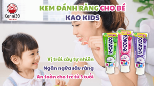 KEM ĐÁNH RĂNG CHO BÉ KAO KIDS (TUÝP 70G) - HÀNG NHẬT NỘI ĐỊA cho bé từ 3 tuổi