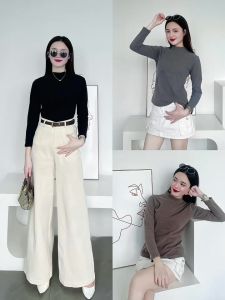 Áo giữ nhiệt nữ dài tay Dwin thun cổ cao 3p co giãn lót chất nỉ lông thỏ 2 mặt local brand