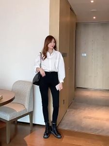 จัดส่งจากประเทศไทย 🔥เสื้อเชิ้ต เสื้อสีขาวหญิง คอปก แขนยาว มีมากกว่า 4 ไซซ์ รุ่นยอดฮิต ทรงคลาสสิค