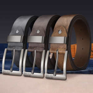 Fashion Leisure Mens Belt High-Quality PU Leather Belt Luxury Metal Pin Buckle Accessory Designer Belt Plus Size，For Ideal Gift