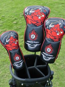 ArrowSwift Wooden Golf Club Shaft Cover Durable Thickened Original Design Red Bull Embroidery Mens Accessory