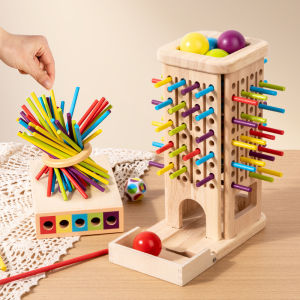 Parent-child Interactive Pull Stick Game Puzzle Toy for 2 Players Spatial Thinking Training