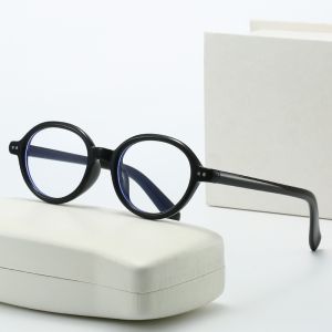 Korea Modern Retro Narrow Oval Frame Anti Blue Light Eyeglasses For Women Men