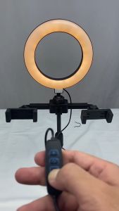 WS868 Tripod Stand Live Streaming Stick Beauty Ring With 2 Phone Holder Multifunctional Phone Stand Table Stand 桌上支架 小支架