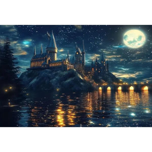 Jigsaw Puzzle 500/1000/1200/2000PCS Castle Moon Night Scene Brain Teaser Calming Activity Decor Gift