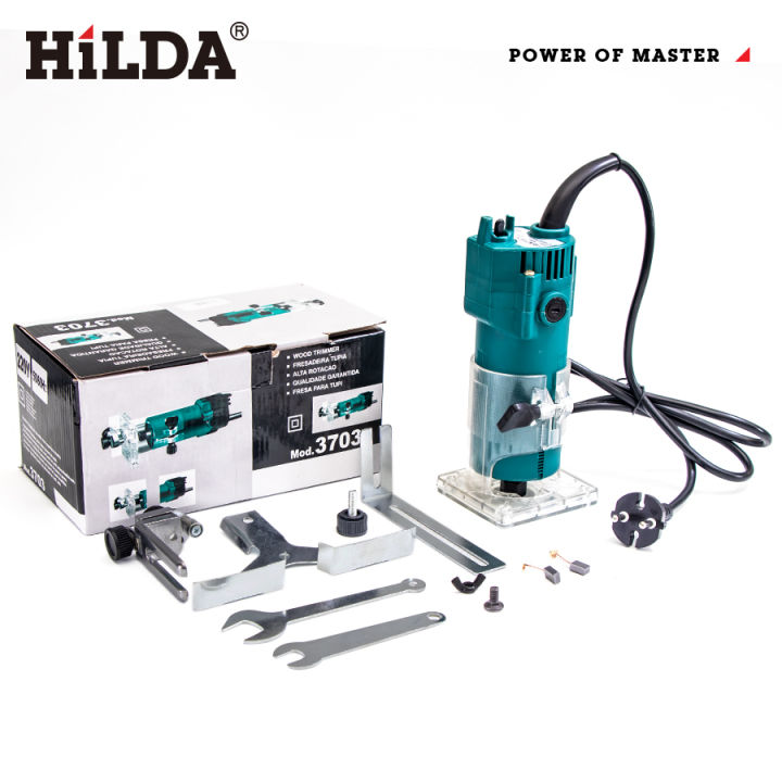 Hilda Mesin Router Profil Kayu listrik trimer lengkap 1 set Wood ...