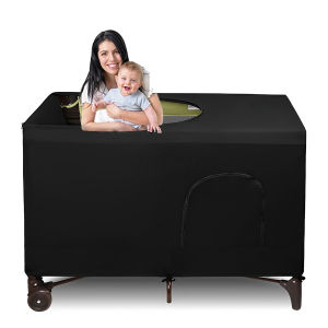 Blackout Cover Crib Canopy Cover Breathable Blackout Tent for Travel Crib Portable Stretchy Netting Cover for Indoor Outdoor