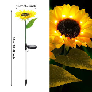 Christmas Outdoor Solar Powered Sunflower Light LED Ground Insert Lawn Lamp for Garden Courtyard Decoration Wedding Birthday