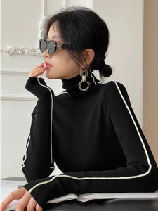 Fashion French Style Versatile Youthful Fitted Turtleneck Knit Womens Top