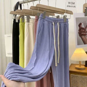 Spring Autumn High Waist Wide Leg Pants Pleated Casual plus Size Womens Clothing 2-300kg Polyester Fiber Korean Style Commute