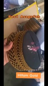 Promo Peci Assagofah Dewasa Hitam Gold Peci Kopiah Haji Assagofah Termurah