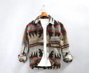 Bohemian Style Men's Long Sleeve T-shirt & Ethnic Design Streetwear