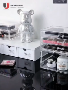 [Local Seller] Makeup Organizer Transparent Dustproof Drawer Desktop Lipstick Makeup Dressing Table Skincare Acrylic