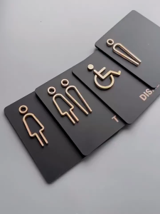 Creative Washroom Signage Mens and Womens Bathroom Signage Acrylic Public Toilet Door Signage Hotel Toilet Reminder Signs