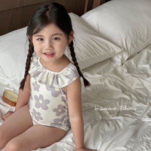 Girls One-Piece Swimsuit Summer Strap Dry Fast Swimming Costume Fashionable Korean Style Baby Girls Swimwear Sport Fitness