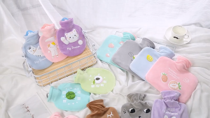 400-1000ml Cute Hot Water Bag Portable Plush Warmer for Period Pain Relieve Lovely Water Filling Bag Winter Keep Warm Bag