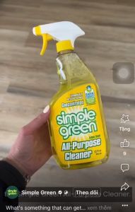 Dung dịch lau đa năng hương chanh Simple Green Lemon Scent All-Purpose Cleaner lau sạch vết ố dầu mỡ vết bẩn trên bếp cửa sổ sàn nhà 710ml