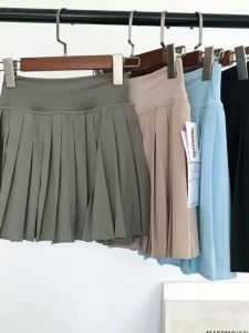High Waist Tennis Skirt Running Fitness Sport Half Body Skirt Ultra Light Quick Dry High Elasticity Anti UV Womens Skirt