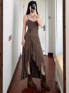 CHOUXIE | Vacation Wear Desert Style Ruffle Strap Dress